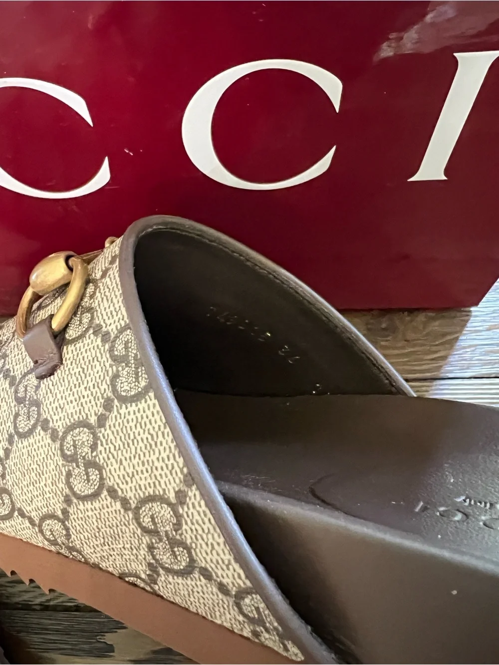 Like New Gucci Horsebit Princetown Mule Slides GG Supreme Canvas Size 36🤎 - Picture 5 of 6